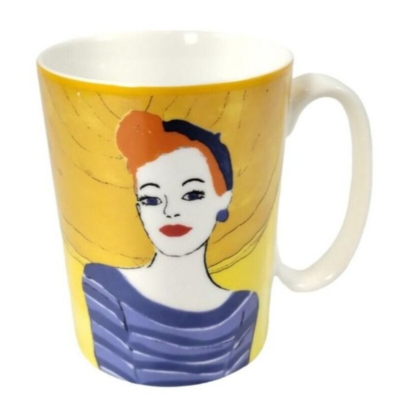 Mary Kay Ash Confidence Quote Yellow Porcelain Ceramic Coffee Mug and Plate Set - Picture 3 of 7